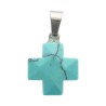 Croix de cou carree bombee en pierre naturelle ou synthetique, hauteur 1,60 cm Plusieurs modeles.