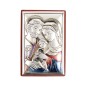 Support en bois a poser H. 6 x 4 cm sujet plaque laminee argentee et coloree, plusieurs modeles.