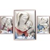 Support en bois à suspendre ou à poser H. 11 x 8 cm sujet plaque laminée argentée et colorée, plusieurs modèles.