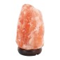 Lampe de sel de l'Himalaya sur socle en bois avec cordon et ampoule livrée en boite individuelle 1,5 - 2 kg.