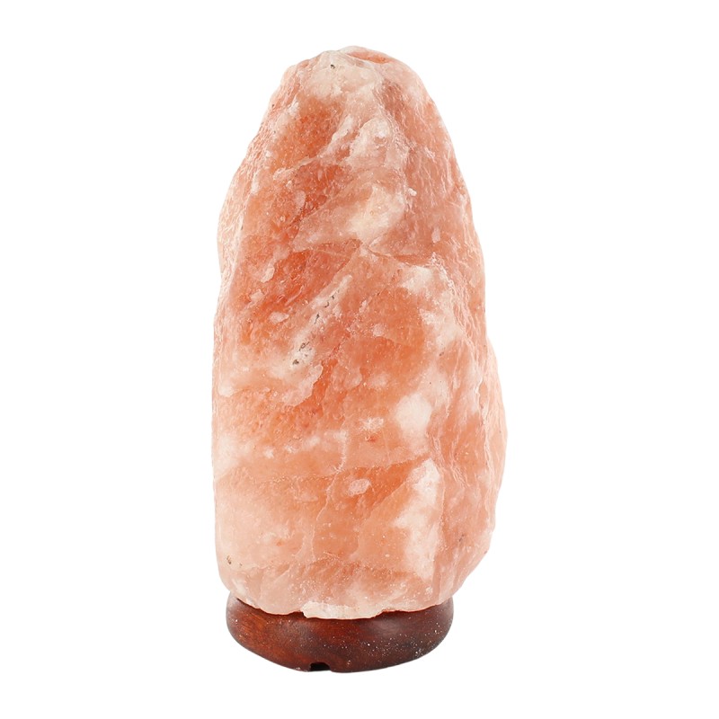 Lampe de sel de l´Himalaya sur socle en bois avec cordon et ampoule livree en boite individuelle 3 - 5 kg
