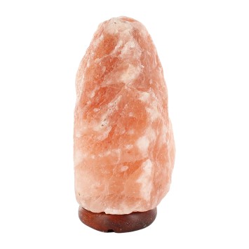 Lampe de sel de l´Himalaya sur socle en bois avec cordon et ampoule livree en boite individuelle 3 - 5 kg