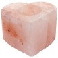 Bougeoir en sel de l´Himalaya forme cœur livre en boite individuelle 11x9 cm hauteur 5 cm vendu sans bougie