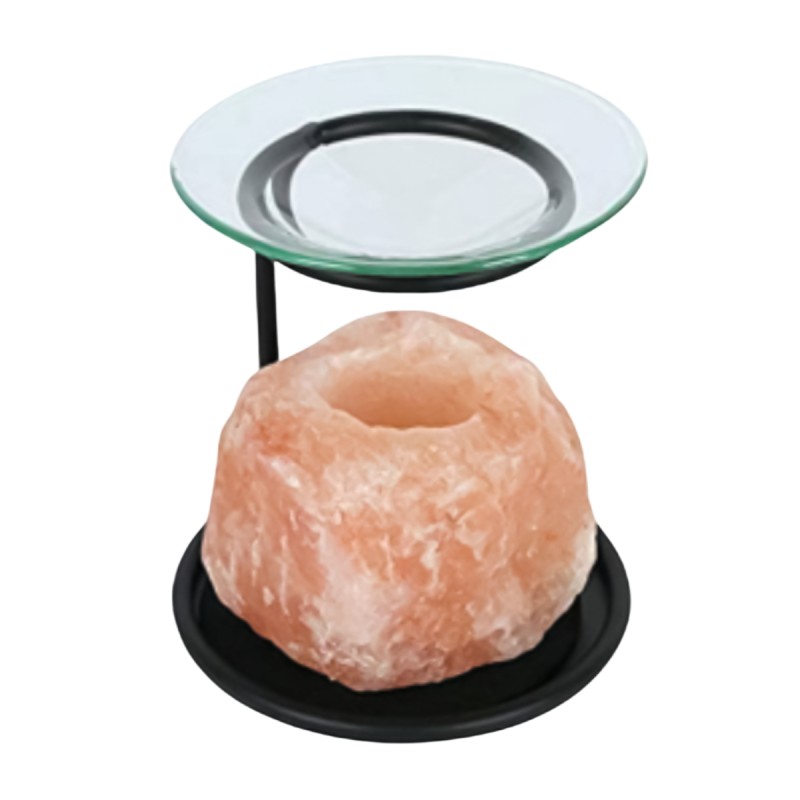 Brule parfum en sel de l´Himalaya H. 15 cm L. 10 cm, vendu sans bougie.