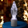Lumignon blanc a piles avec éclairage LED, représentant la V Miraculeuse en cristal, H. 21 cm (2 piles LR14 incluses).