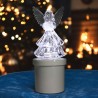 Lumignon blanc a piles éclairage led, avec un Ange façon cristal Hauteur 15 cm (2 piles LR14 incluses)