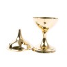 Brûle-encens en laiton sur pied, H 15 cm, Ø 7 cm. Livré en boîte individuelle.