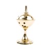 Brûle-encens en laiton sur pied, H 15 cm, Ø 7 cm. Livré en boîte individuelle.
