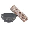 Bol en steate pour fumigation pour la sauge blanche ou le palo santo, hauteur 4 cm, Ø 9 cm. Livre en boite individuelle.