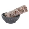 Bol en steate pour fumigation pour la sauge blanche ou le palo santo, hauteur 4 cm, Ø 9 cm. Livre en boite individuelle.