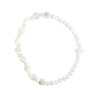 Bracelet dizainier sur élastique grains en nacre forme cœur Ø 8 mm avec croix.