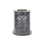 Brûle-encens photophore en stéatite ajourée Arbre de Vie, avec grille et bougie, H 10 cm, Ø 9 cm. Livré en boîte.