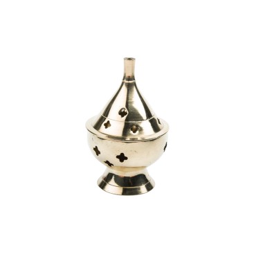 Brûle-encens en laiton, H 10 cm, Ø 6,5 cm. Boîte de 2.