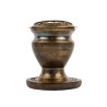 Brûle-encens en laiton patiné avec support bois, H 6 cm, Ø 5 cm. Livré en boîte individuelle.