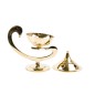 Brûle-encens en laiton, forme lampe, H 12,7 cm, Ø 5 cm. Livré en boîte individuelle.