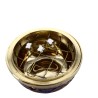 Brûle-encens en laiton ciselé et émaillé avec grille, H 5 cm, Ø 6 cm. Livré en boîte individuelle.