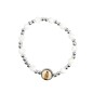 Bracelet dizainier sur elastique grains en nacre  Ø 6 mm, a personnaliser avec une resine.