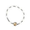 Bracelet dizainier sur elastique grains en nacre  Ø 6 mm, a personnaliser avec une resine.