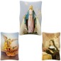 Cadre en bois a suspendre ou a poser H. 11 x 7 cm avec image, plusieurs saints.