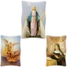 Cadre en bois a suspendre ou a poser H. 11 x 7 cm avec image collee, plusieurs saints.