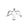 Pin´s colombe en métal couleur argentée et ajoure H. 1,7 cm.
