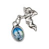 Pin s ange H- 3 cm en métal avec petite médaille en résine personnalisé