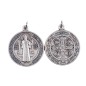 Médaille métal couleur argentée de saint Benoît, plusieurs tailles