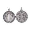 Médaille métal couleur argentée de saint Benoît, plusieurs tailles