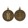 Medaille metal couleur bronze de saint Benoit. Plusieur tailles.