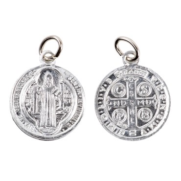 Medaille en aluminium de saint Benoit Ø 1.6 cm. LOT DE 100