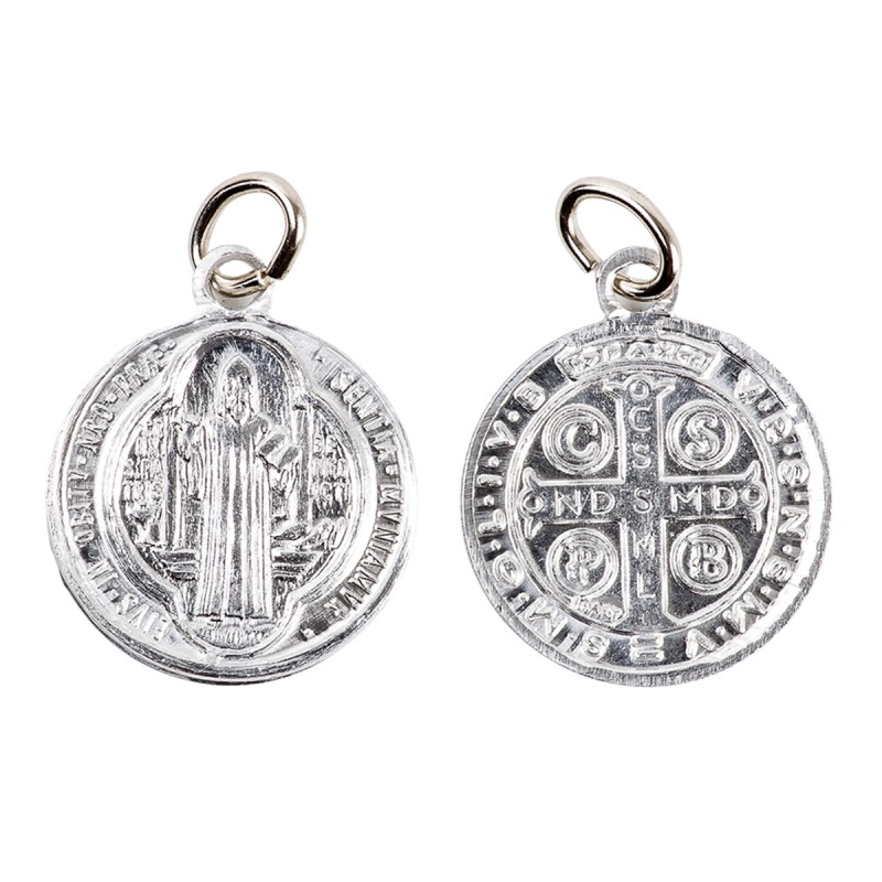 Medaille en aluminium de saint Benoit Ø 1.6 cm. LOT DE 100