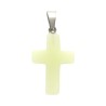 Croix de cou en pierre synthetique fluorescente H. 2.50 cm. PAR LOT DE 12 DANS UNE BOITE