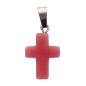 Croix de cou en couleur en pierre synthetique noctilumineuse/pierre lumineuse, H. 2 cm, couleurs assorties, LOT DE 10