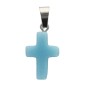 Croix de cou en couleur en pierre synthetique noctilumineuse/pierre lumineuse, H. 2 cm, couleurs assorties, LOT DE 10