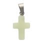 Croix de cou en couleur en pierre synthetique noctilumineuse/pierre lumineuse, H. 2 cm, couleurs assorties, LOT DE 10