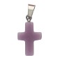 Croix de cou en couleur en pierre synthetique noctilumineuse/pierre lumineuse, H. 2 cm, couleurs assorties, LOT DE 10