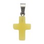 Croix de cou en couleur en pierre synthetique noctilumineuse/pierre lumineuse, H. 2 cm, couleurs assorties, LOT DE 10