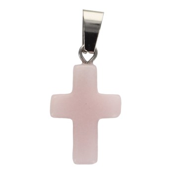 Croix de cou en couleur en pierre synthetique noctilumineuse/pierre lumineuse, H. 2 cm, couleurs assorties, LOT DE 10