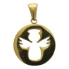 Pendentif ange couleur doree en acier inoxydable H. 2 cm.