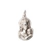 Pendentif de cou de la Vierge a l´enfant en métal couleur argentée H. 2 cm.