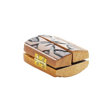 Triptyque en bois grave image classique H.5 x 7.5 cm, divers modeles, vendus en assortiment.