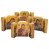 Triptyque en bois grave image classique H.5 x 7.5 cm, divers modeles, vendus en assortiment.