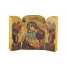 Triptyque en bois gravé image classique H.7 x 9.5 cm, divers modèles, vendus en assortiment.
