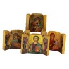 Triptyque en bois gravé image classique H.7 x 9.5 cm, divers modèles, vendus en assortiment.