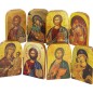Diptyque en bois grave image classique H.7 x 9.5 cm, divers modeles, vendus en assortiment.