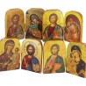 Diptyque en bois grave image classique H.7 x 9.5 cm, divers modeles, vendus en assortiment.