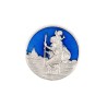 Plaque auto de Saint Christophe en métal, émaillée bleue – Ø 3,5 cm