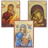 Icone en bois serigraphiee a suspendre ou a poser H.12x9 cm ou 14x10, plusieurs sujets.