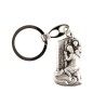 Porte-clés en métal argenté, silhouette de Saint Christophe – Hauteur 4 cm