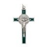 Croix de cou de Saint Benoît en métal argenté, émaillée – Hauteur 5 cm Plusieurs couleurs.